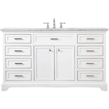 Americana 60 Inch Single Bathroom Vanity In White