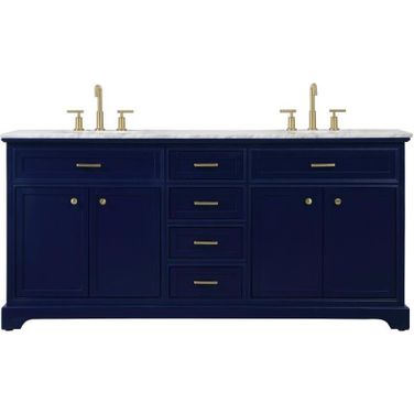 Americana 72 Inch Double Bathroom Vanity In Blue