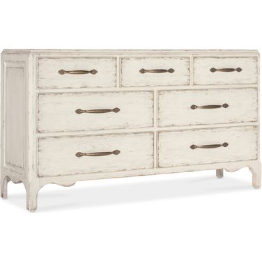 Americana 7 Drawer Dresser In White