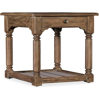 Americana End Table In Medium Wood