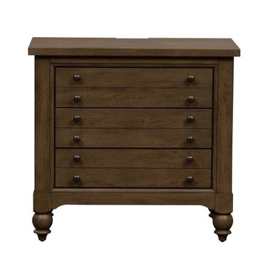 Americana Farmhouse Bedside Chest With Charging Station