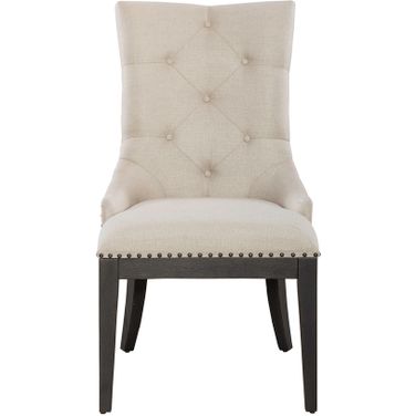 Americana Farmhouse Upholstered Shelter Side Chair Set of 2 In Black