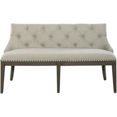 Americana Farmhouse Upholstered Shelter Dining Bench