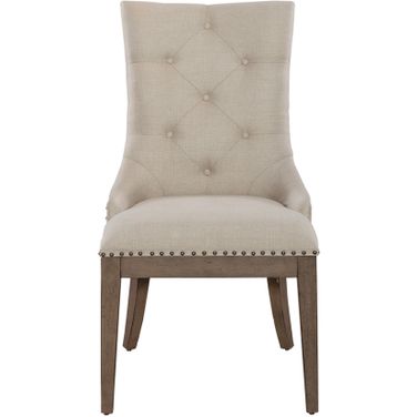 Americana Farmhouse Upholstered Shelter Side Chair Set of 2