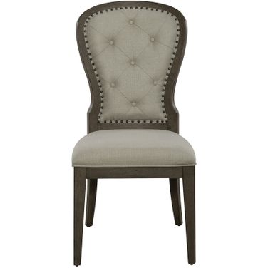 Americana Farmhouse Upholstered Tufted Back Side Chair Set of 2