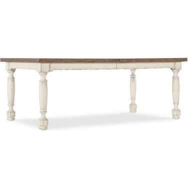 Americana Leg Dining Table W/1-22In Leaf In White