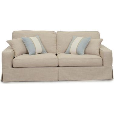 Americana Linen Box Cushion Slipcovered Sofa