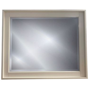 Americana Modern Bedroom Beveled Landscape Mirror In White