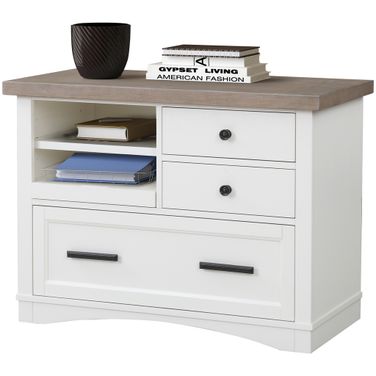 Americana Modern Cotton Functional File Cabinet With Power Center