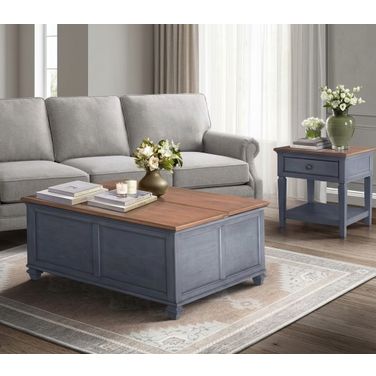 Americana Occasional Table Set In Blue