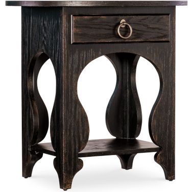 Americana One-Drawer Oval Nightstand In Black