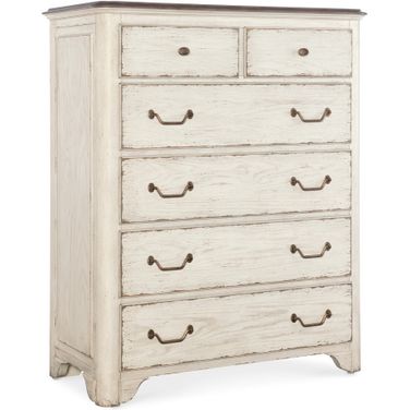 Americana 46 Inch Six-Drawer Chest In White