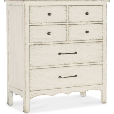 Americana 42 Inch Six-Drawer Chest In White