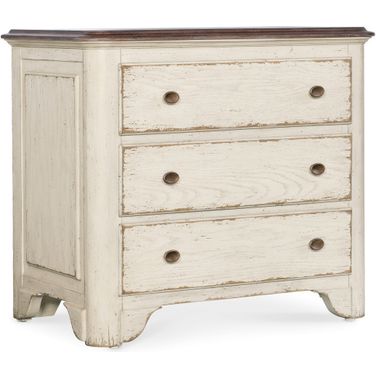 Americana 34 Inch Three-Drawer Nightstand In White