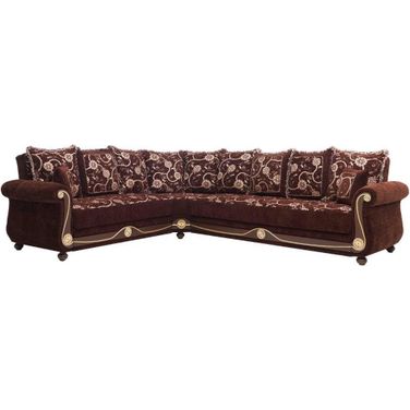 Americana Upholstered Convertible Sectional with Storage In Brown