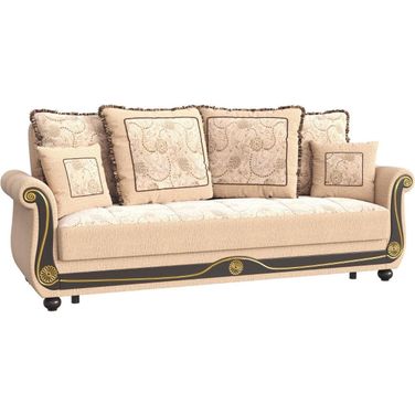 Americana Upholstered Convertible Sofabed with Storage In Beige