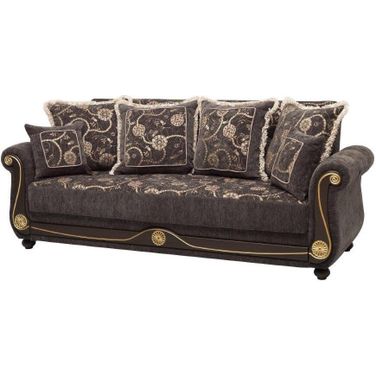 Americana Upholstered Convertible Sofabed with Storage In Gray
