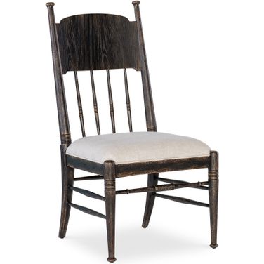Americana Upholstered Seat Side Chair Set of 2 In Beige
