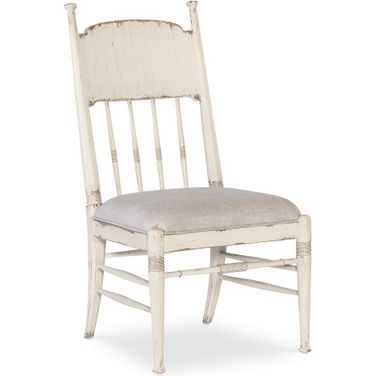 Americana Upholstered Seat Side Chair Set of 2 In Beige