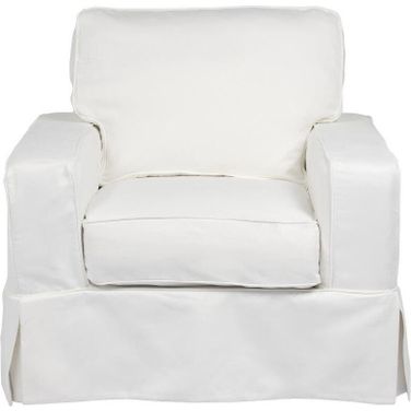 Americana White Box Cushion Slipcovered Chair