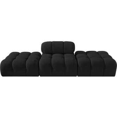 Ames 102 Inch Boucle Fabric Upholstered 3 Piece Modular Sofa In Black