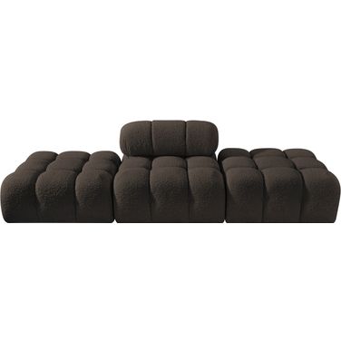 Ames 102 Inch Boucle Fabric Upholstered 3 Piece Modular Sofa In Brown