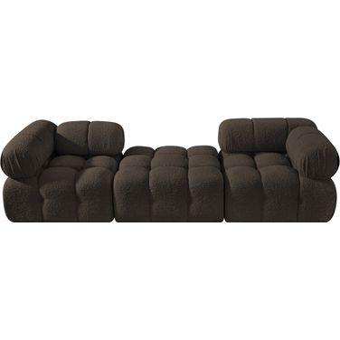 Ames 102 Inch Boucle Fabric Upholstered 3 Piece Modular Sofa In Brown