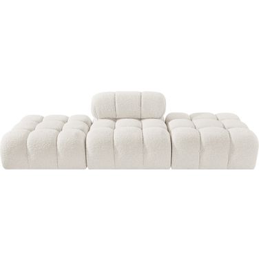 Ames 102 Inch Boucle Fabric Upholstered 3 Piece Modular Sofa In Cream
