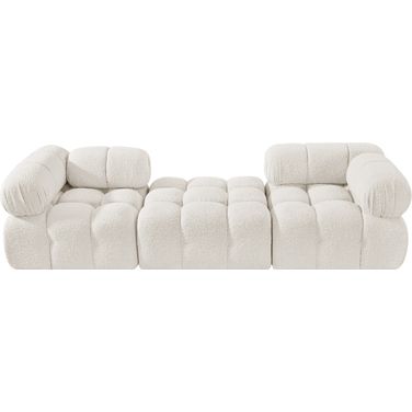 Ames 102 Inch Boucle Fabric Upholstered 3 Piece Modular Sofa In Cream