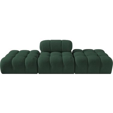 Ames 102 Inch Boucle Fabric Upholstered 3 Piece Modular Sofa In Green