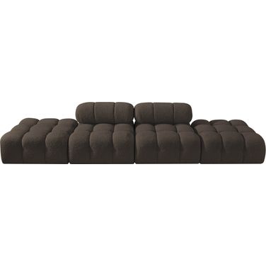 Ames 136 Inch Boucle Fabric Upholstered 4 Piece Modular Sofa In Brown