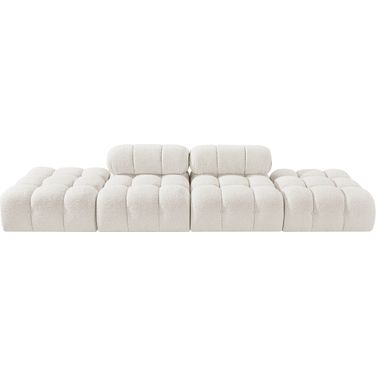 Ames 136 Inch Boucle Fabric Upholstered 4 Piece Modular Sofa In Cream