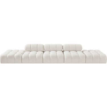 Ames 170 Inch Boucle Fabric Upholstered 5 Piece Modular Sofa In Cream
