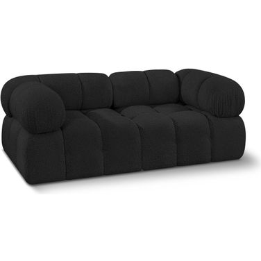 Ames Boucle Fabric 2 Seater Modular Sofa with Arm Support In Black