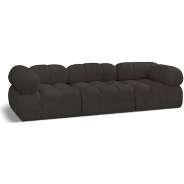Ames Boucle Fabric 3 Seater Modular Sofa with Arm Support In Brown