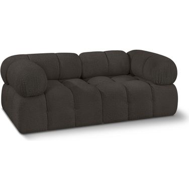 Ames Boucle Fabric 2 Seater Modular Sofa with Arm Support In Brown