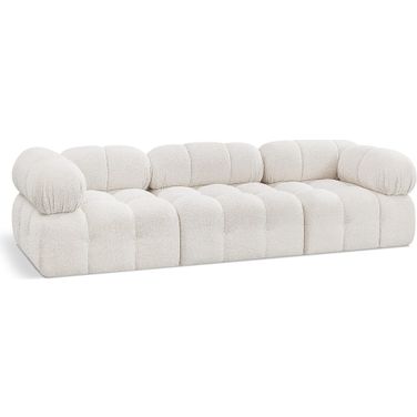 Ames Boucle Fabric 3 Seater Modular Sofa with Arm Support In Cream
