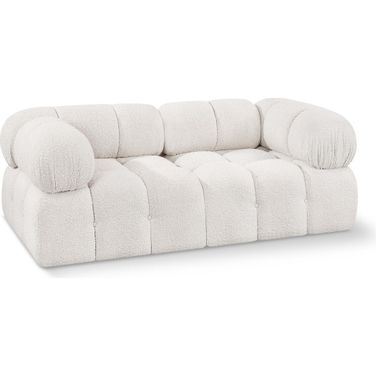 Ames Boucle Fabric 2 Seater Modular Sofa with Arm Support In Cream