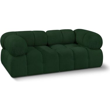 Ames Boucle Fabric 2 Seater Modular Sofa with Arm Support In Green