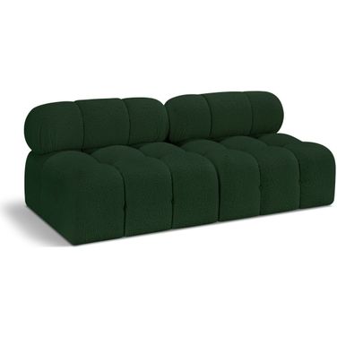 Ames Boucle Fabric 2 Seater Modular Sofa In Green