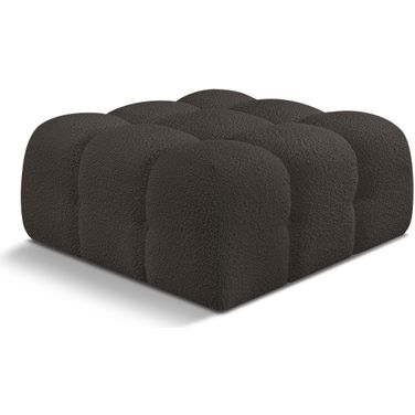 Ames Boucle Fabric Ottoman In Brown