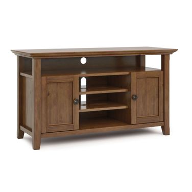 Amherst 54 Inch Solid Wood TV Media Stand In Medium Saddle Brown