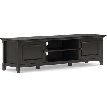 Amherst 72 Inch Solid Wood Low TV Media Stand In Hickory Brown