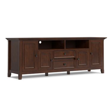 Amherst 72 Inch Solid Wood TV Media Stand In Russet Brown