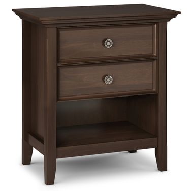 Amherst Solid Wood Bedside Table In Natural Aged Brown