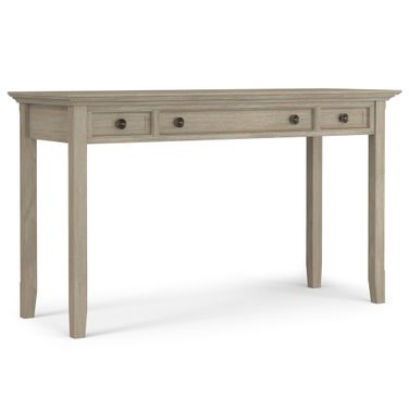 Amherst Solid Wood Desk In Distressed Grey