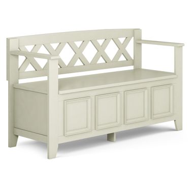 Amherst Solid Wood Entryway Storage Bench In Antique White
