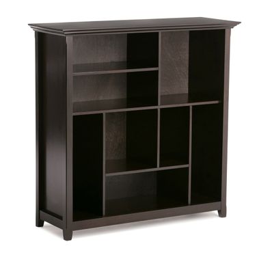 Amherst Solid Wood Multi Cube Bookcase and Storage Unit In Hickory Brown