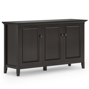 Amherst Solid Wood Wide 3 Door Storage Cabinet In Hickory Brown