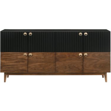 Amigo Black Veneer and Walnut Wood Buffet
